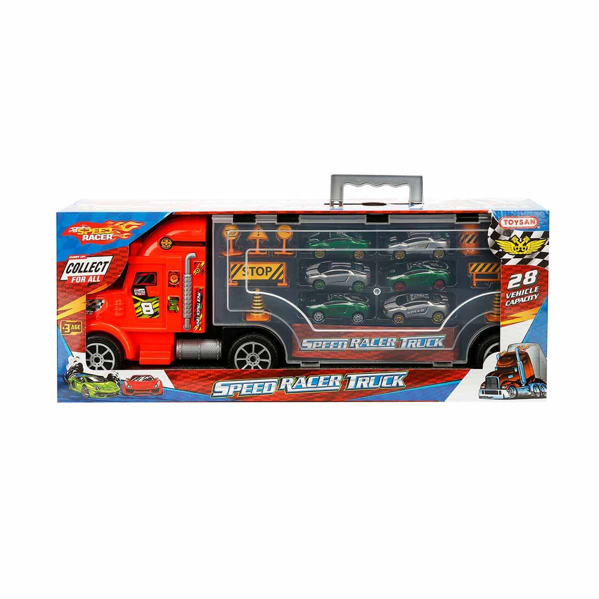 Speed Racer Truck 6 Araçlı Çantalı Transporter-Toysan